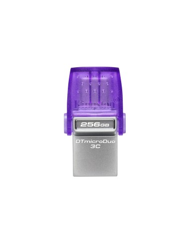 DataTraveler microDuo 3C unidad flash USB 256 GB USB Type-A / USB Type-C 3.2 Gen 1 (3.1 Gen 1) Acero inoxidable, Púrpura