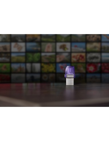 DataTraveler microDuo 3C unidad flash USB 256 GB USB Type-A / USB Type-C 3.2 Gen 1 (3.1 Gen 1) Acero inoxidable, Púrpura