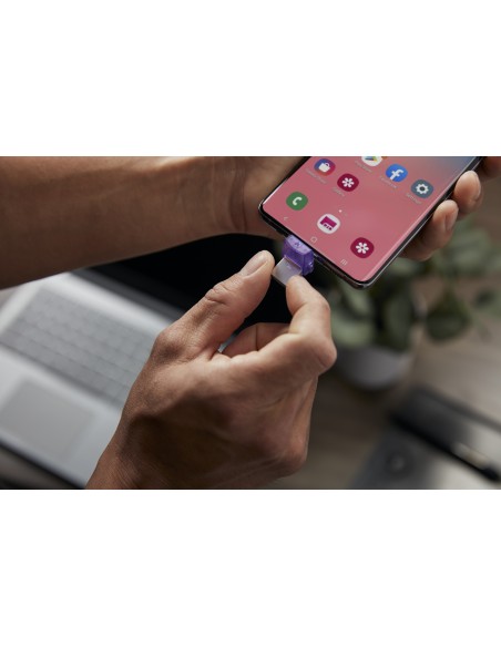 DataTraveler microDuo 3C unidad flash USB 256 GB USB Type-A / USB Type-C 3.2 Gen 1 (3.1 Gen 1) Acero inoxidable, Púrpura