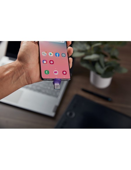 DataTraveler microDuo 3C unidad flash USB 256 GB USB Type-A / USB Type-C 3.2 Gen 1 (3.1 Gen 1) Acero inoxidable, Púrpura