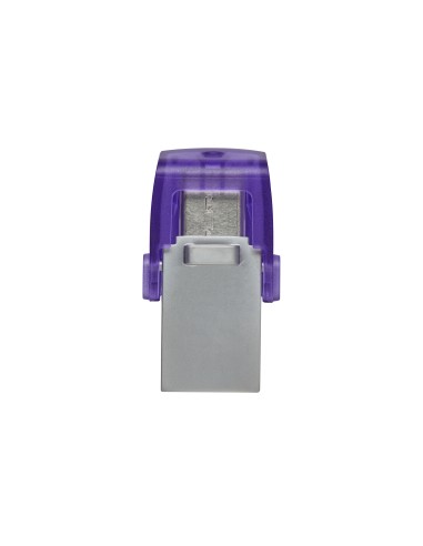 DataTraveler microDuo 3C unidad flash USB 64 GB USB Type-A / USB Type-C 3.2 Gen 1 (3.1 Gen 1) Púrpura, Acero inoxidable