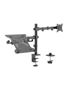 Soporte de Mesa Giratorio e Inclinable para Portatil y Monitor/TV 9Kg de 17-32, Negro
