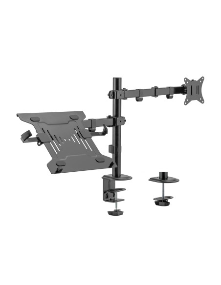 Soporte de Mesa Giratorio e Inclinable para Portatil y Monitor/TV 9Kg de 17-32, Negro