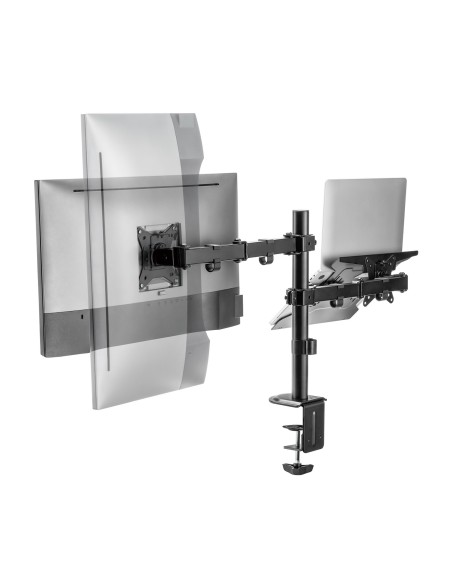 Soporte de Mesa Giratorio e Inclinable para Portatil y Monitor/TV 9Kg de 17-32, Negro