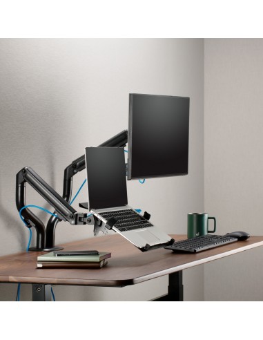 Soporte de Mesa Contrapeso Giratorio e Inclinable para Portatil y Monitor/TV 8Kg de 17-32, Negro