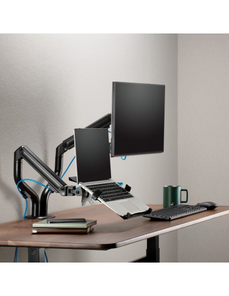 Soporte de Mesa Contrapeso Giratorio e Inclinable para Portatil y Monitor/TV 8Kg de 17-32, Negro