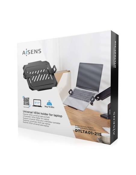 Soporte Universal para Portátil de 12-17 para el Montaje en un Soporte de Monitor, Negro