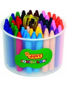 BOTE 60 CERAS JOVICOLOR COLORES SURTIDOS 1 SACAPUNTAS