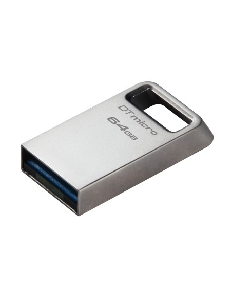DataTraveler Micro unidad flash USB 64 GB USB tipo A 3.2 Gen 1 (3.1 Gen 1) Plata