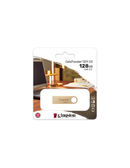 DataTraveler SE9 G3 unidad flash USB 128 GB USB tipo A 3.2 Gen 1 (3.1 Gen 1) Oro