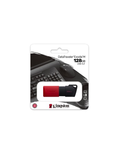 DataTraveler Exodia M unidad flash USB 128 GB USB tipo A 3.2 Gen 1 (3.1 Gen 1) Negro, Rojo