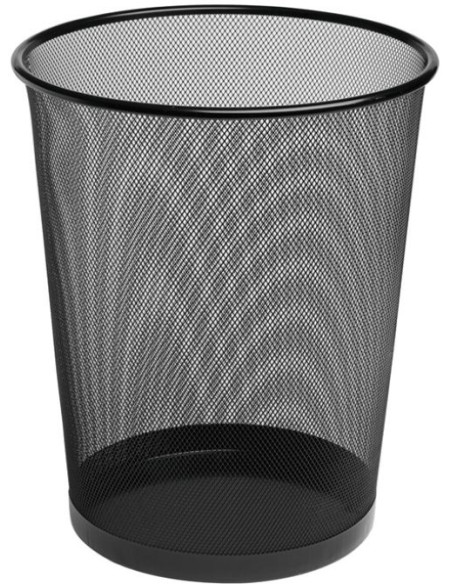 PAPELERA METALICA DE REJILLA 24X34 18 LITROS NEGRO