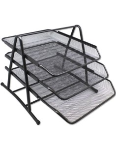 BANDEJA TRIPLE DE REJILLA 35X30X245CM NEGRO