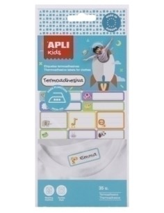 B. 35 ETIQUETAS TEXTIL APLI TERMOADHESIVAS 17793