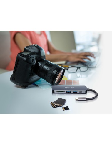 DUB-2325 base para portátil y replicador de puertos USB Tipo C Gris