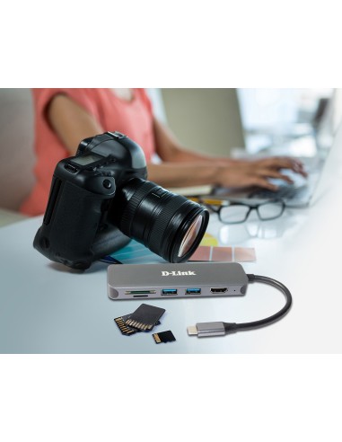 DUB-2327 base para portátil y replicador de puertos Alámbrico USB Tipo C Gris