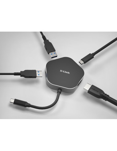 DUB-M420 base para portátil y replicador de puertos Alámbrico Thunderbolt 3 Negro, Plata