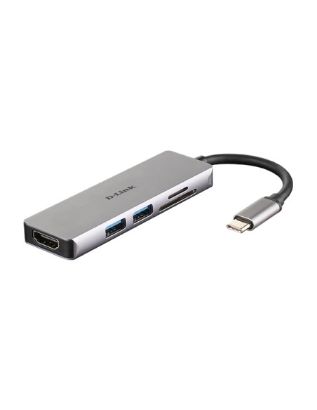 DUB-M530 base para portátil y replicador de puertos Alámbrico USB 3.2 Gen 1 (3.1 Gen 1) Type-C Aluminio, Negro