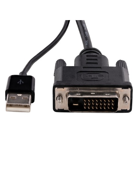 Adaptador DVI a DisplayPort Alimentado por USB - Conversor DVI a DisplayPort - Convertidor DVI-D a DP - 1920x1200
