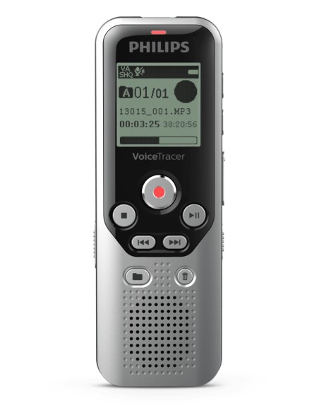DVT1250 dictáfono Memoria interna y tarjeta de memoria Negro, Gris