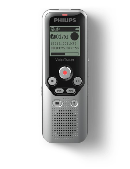 DVT1250 dictáfono Memoria interna y tarjeta de memoria Negro, Gris