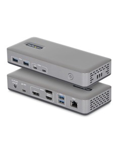 Docking Station USB-C de 3 Monitores DisplayPort/HDMI - 4K60Hz - Ethernet 1GbE - PD de 100W para Carga de Portátiles - Replicado