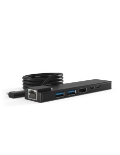 HUB01 base para portátil y replicador de puertos USB 2.0 Type-C Negro