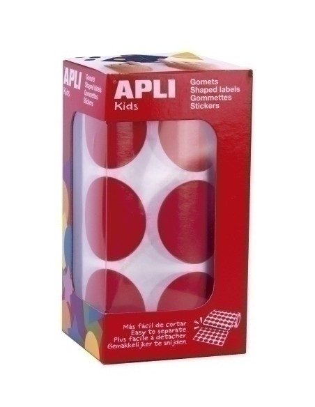 APLI GOMETS REDONDOS 33MM ROLLO ROJO