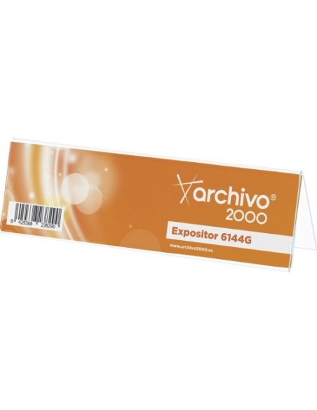 Portanombres sobremesa 50x210x60mm transparente