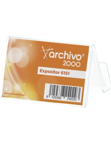 PORTATARJETAS SOBREMESA PREMIUM 2 COMPARTIMENTOS 60X60X60MM