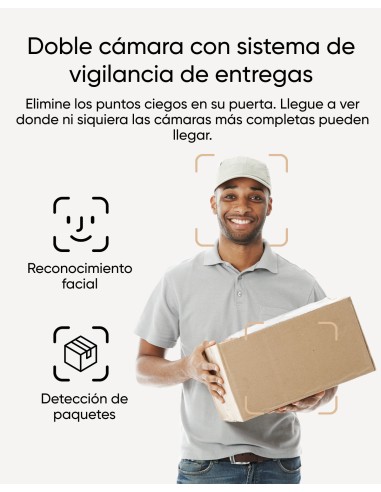Security Video Doorbell E340, cámara doble con sistema de control de entregas, 2K Full HD y visión nocturna a color, por cable 