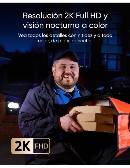 Security Video Doorbell E340, cámara doble con sistema de control de entregas, 2K Full HD y visión nocturna a color, por cable 