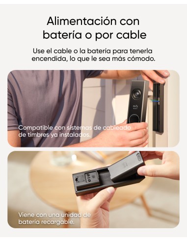 Security Video Doorbell E340, cámara doble con sistema de control de entregas, 2K Full HD y visión nocturna a color, por cable 