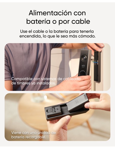 Security Video Doorbell E340, cámara doble con sistema de control de entregas, 2K Full HD y visión nocturna a color, por cable 