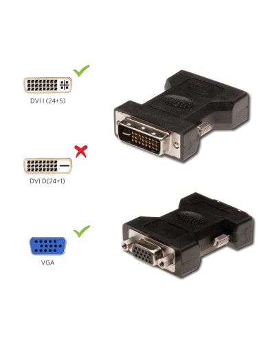 EC1250 cambiador de género para cable DVI-I 24+5 VGA Negro