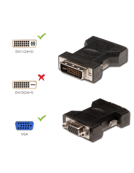 EC1250 cambiador de género para cable DVI-I 24+5 VGA Negro