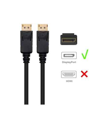 EC1407 cable DisplayPort 3 m Negro