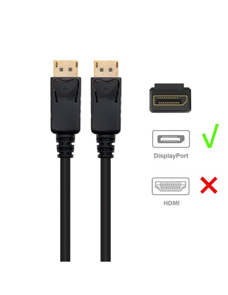 EC1407 cable DisplayPort 3 m Negro