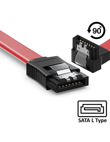 EC1514 cable de SATA 0,5 m SATA 7-pin Negro, Rojo