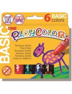 ESTUCHE 6 COLORES PLAYCOLOR 40G TEMPERA SOLIDA