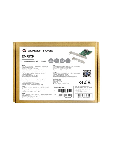 EMRICK08G tarjeta y adaptador de interfaz Interno USB 3.2 Gen 2 (3.1 Gen 2)