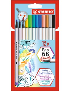 Pen 68 Brush rotulador Fuerte Multicolor 12 pieza(s)