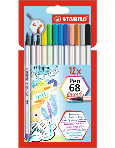 Pen 68 Brush rotulador Fuerte Multicolor 12 pieza(s)