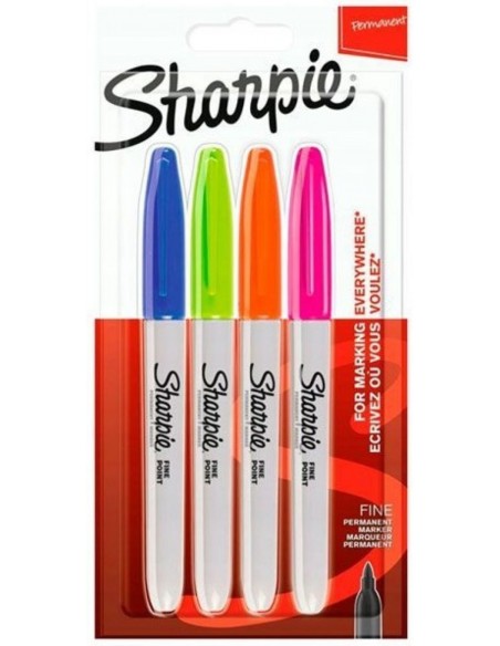 Estuche 4 rotuladores sharpie fino colores fun permanentes