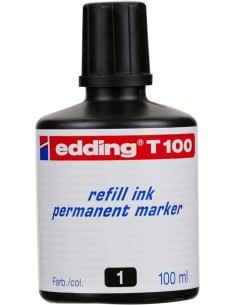 Bote de tinta rotulador edding t 100 100ml negro