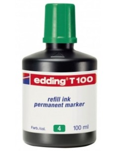 Bote de tinta rotulador edding t 100 100ml verde