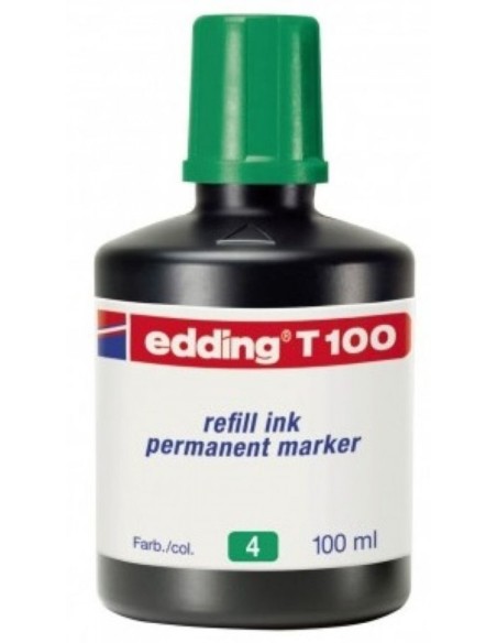 Bote de tinta rotulador edding t 100 100ml verde