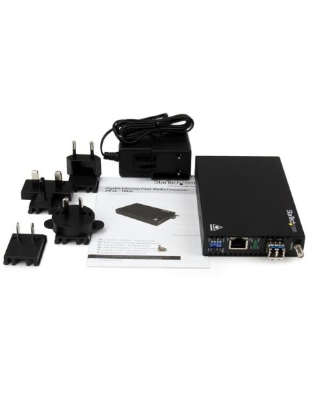 Conversor de Medios de Ethernet Gigabit de Cobre a Fibra - Monomodo LC - 10km