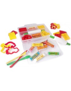Maletin 8 tacos plastilina 1 rodillo accesorios