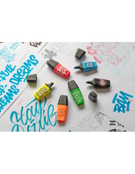 BOSS MINI by Snooze One marcador 6 pieza(s) Punta de cincel Negro, Azul, Verde, Naranja, Rosa, Amarillo